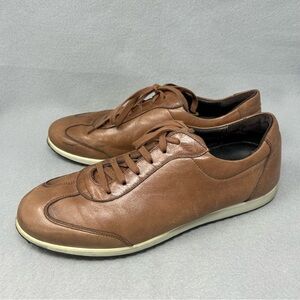Bigotti Men's Size EU 44 Sneaker Lace-up Shoes Brown Leather